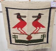 Vintage Navajo Pictorial Rug with Bird Design
