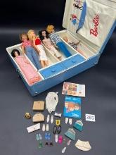 Vintage Barbie Midge Carry Case, Dolls and some Accessories