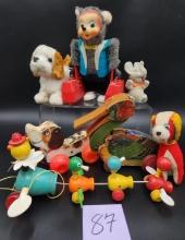 Vintage "Tumbles the Bear", Windup, Pull Toys, and more