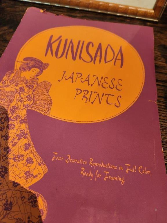 "Kunisada" Japanese Prints Book, pair Ichimatsu Dolls