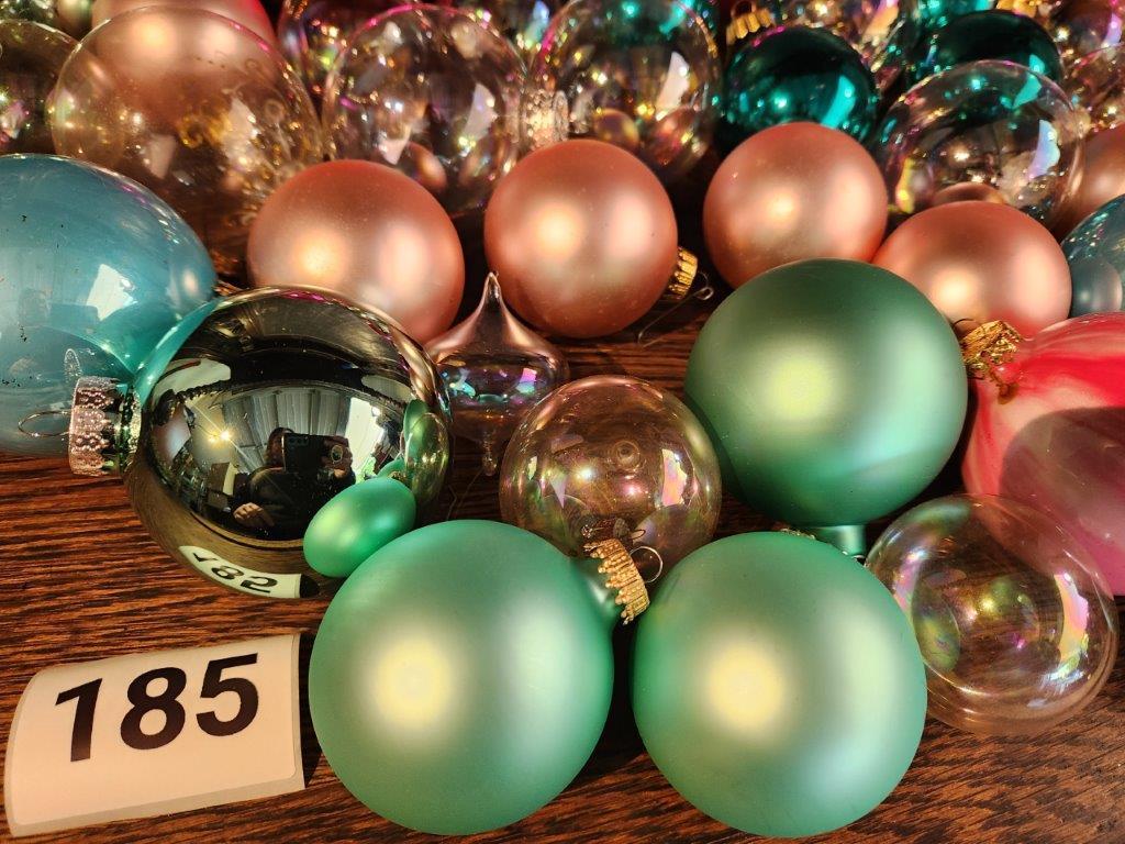 Glass Christmas Ball Ornaments in assorted colors