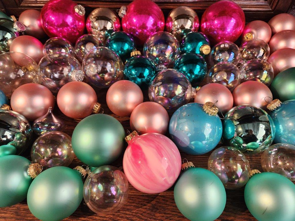 Glass Christmas Ball Ornaments in assorted colors