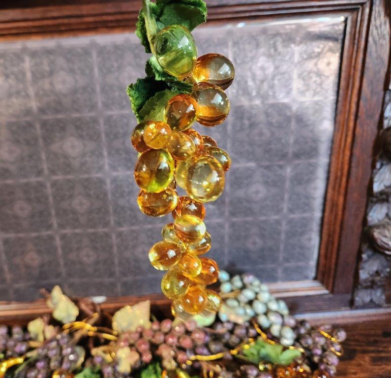 "Sugared" Grape Clusters, Amber color Grape Clusters