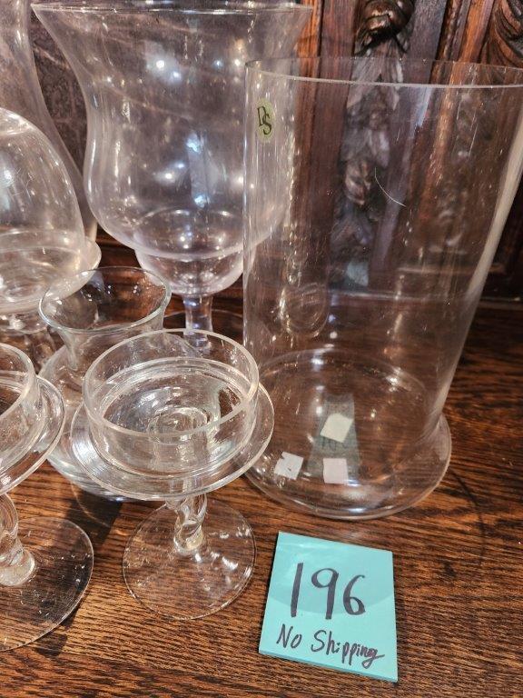 Assorted Glass Jars, Lidded Candy Jars, Candle Holders