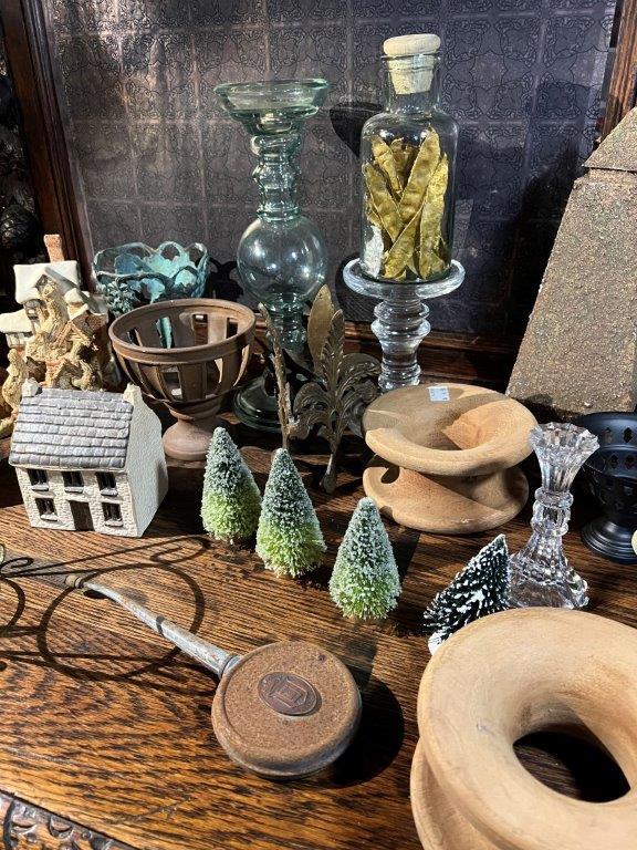 Decorative Ceramic Houses, mini Trees, mini Obelisk