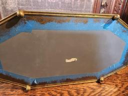 Vintage Table Top Metal and Glass Curio Display Case