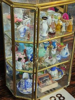 Small Wall Mount Metal and Glass Curio Display Case