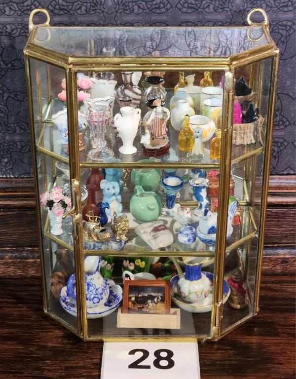 Small Wall Mount Metal and Glass Curio Display Case