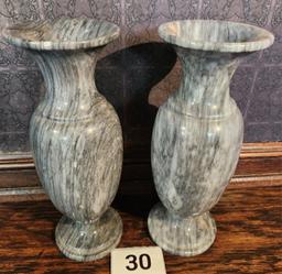 Pair Vintage Marble "Tulip Vase" style Vessels