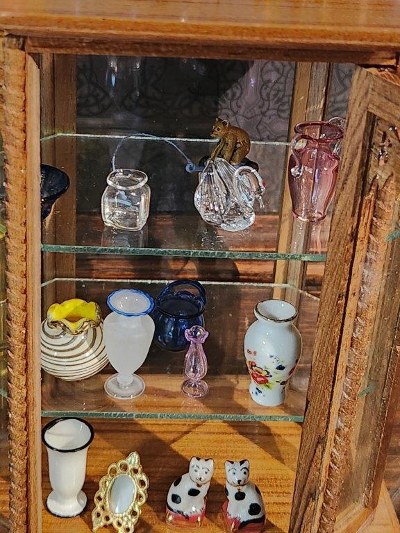 Pair Small Table Top Curio Display Cases