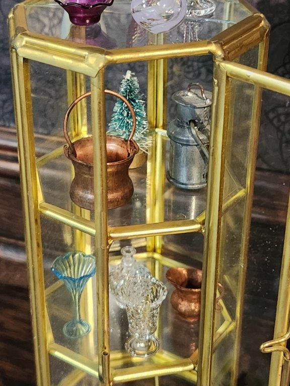 Pair Small Table Top Curio Display Cases