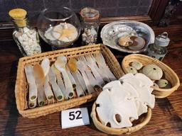 Rattan Tray with Mother of Pearl Flatware set