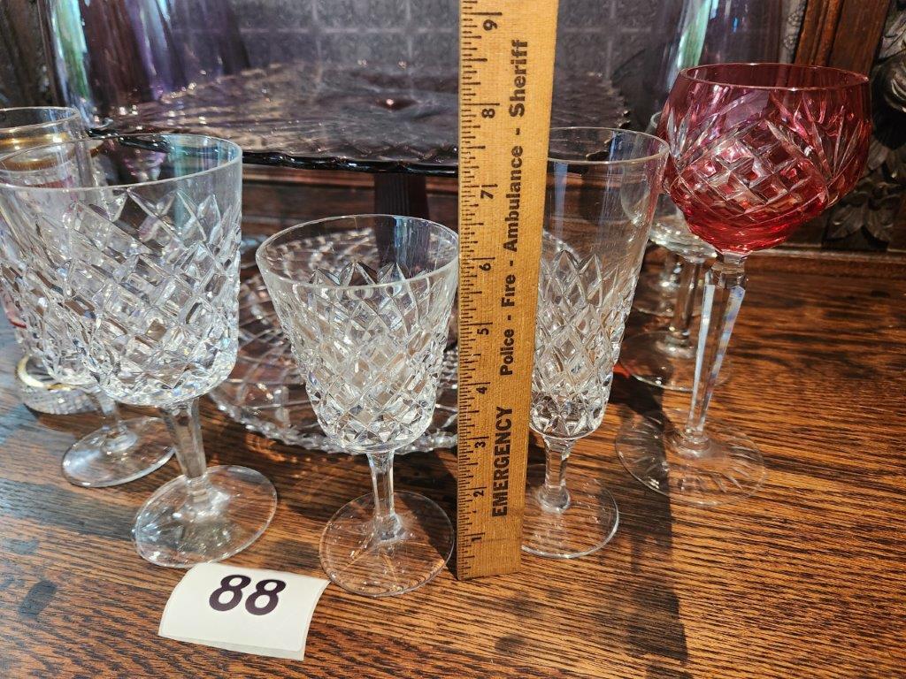 Gorham Diamond Cut Glass Stemware,