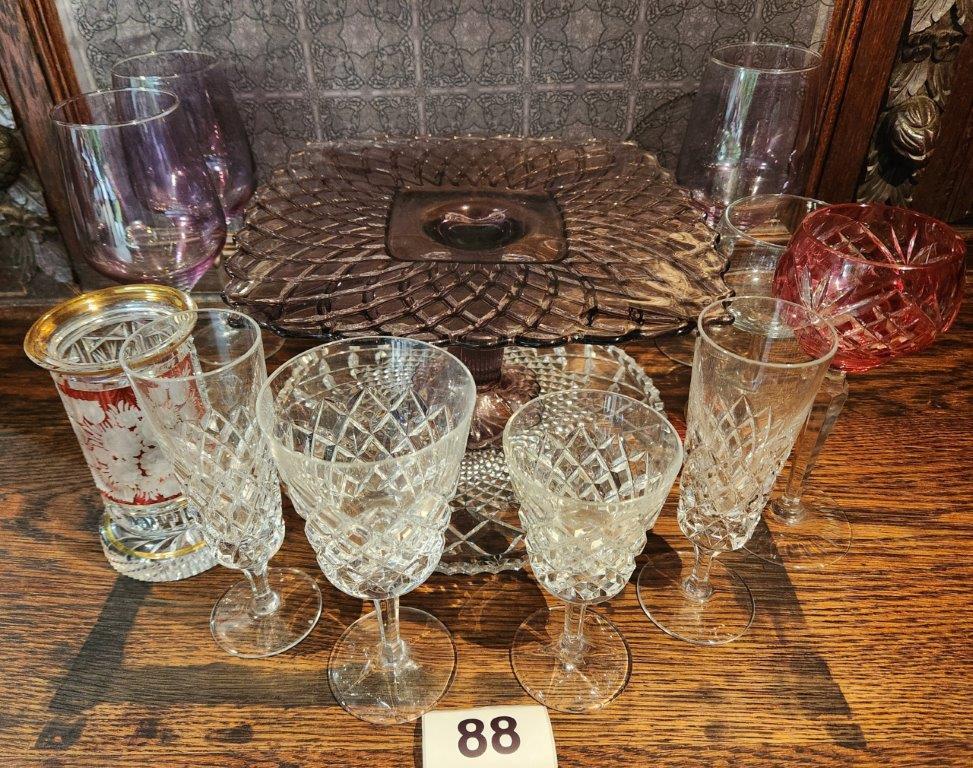 Gorham Diamond Cut Glass Stemware,