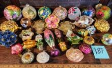 Vintage Floral Shaped Glass Ornaments