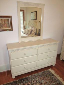 Ashley 6 drawer dresser w/mirror; 57"W x 34"H x 16"D - matches items 10, 11, 13, & 14