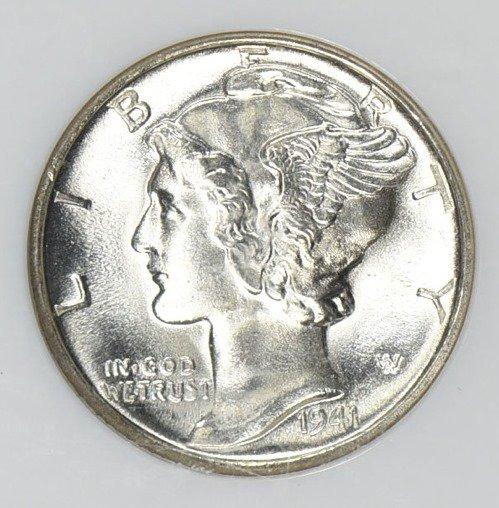 1941-D MERCURY DIME NGC MS-67 FULL BANDS