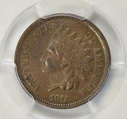 1872 INDIAN CENT PCGS XF-45