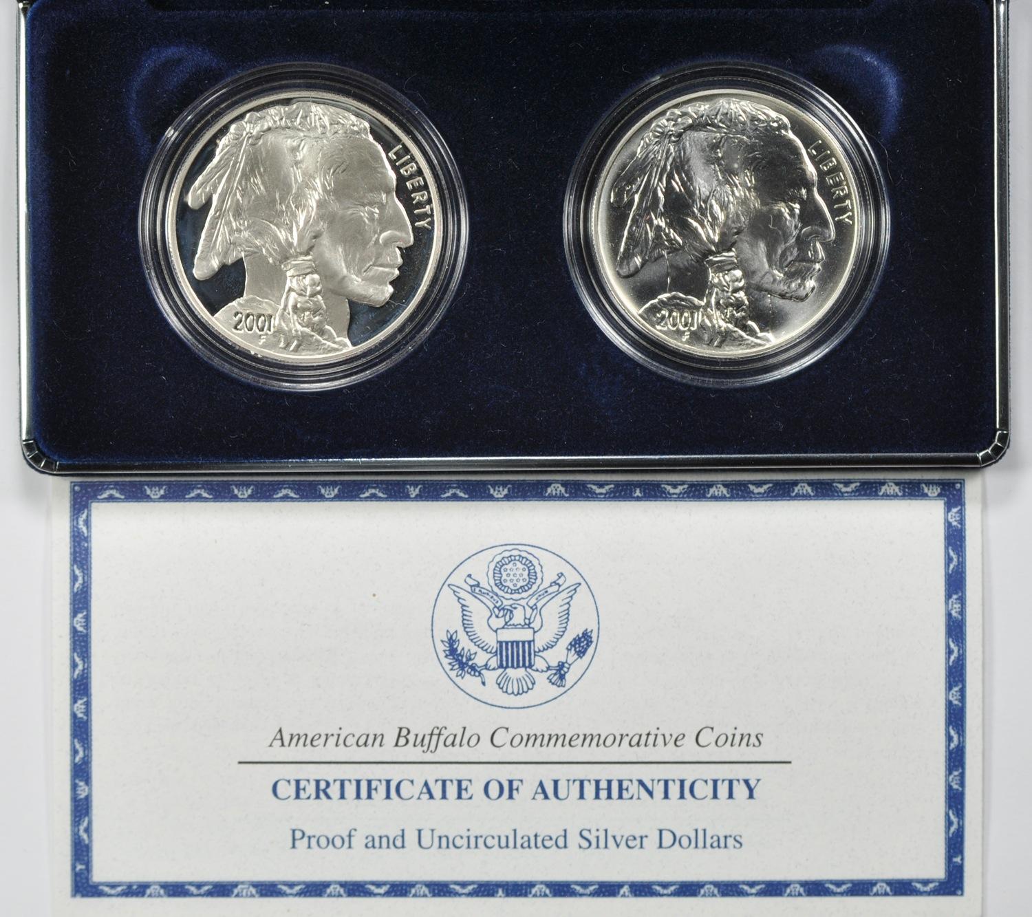 2001 BUFFALO PROOF/UNC SILVER SET IN CASE