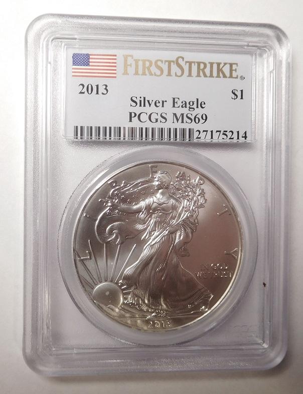 2013 FIRST STRIKE SILVER EAGLE PCGS MS-69