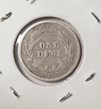 1896-O BARBER DIME VF