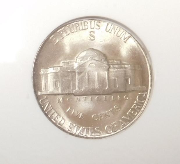 1945-S JEFFERSON NICKEL ANACS MS-64