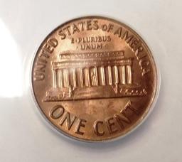 1972 DDO DIE 3 LINCOLN CENT ANACS MS-62 RED BROWN