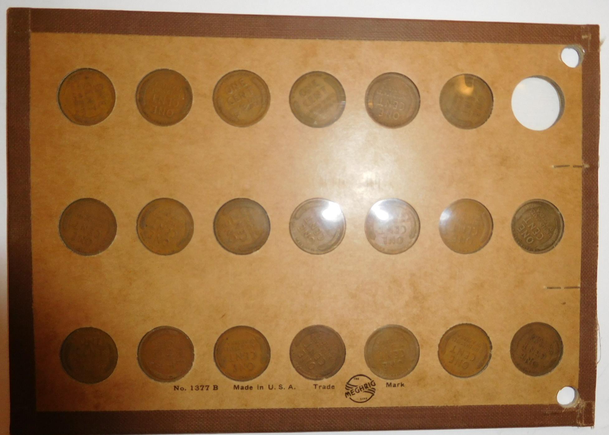 BEAUTIFUL LINCOLN CENT SET 1909-1958 IN OLD NATIONAL RING BINDER (140 COINS VG-BU)