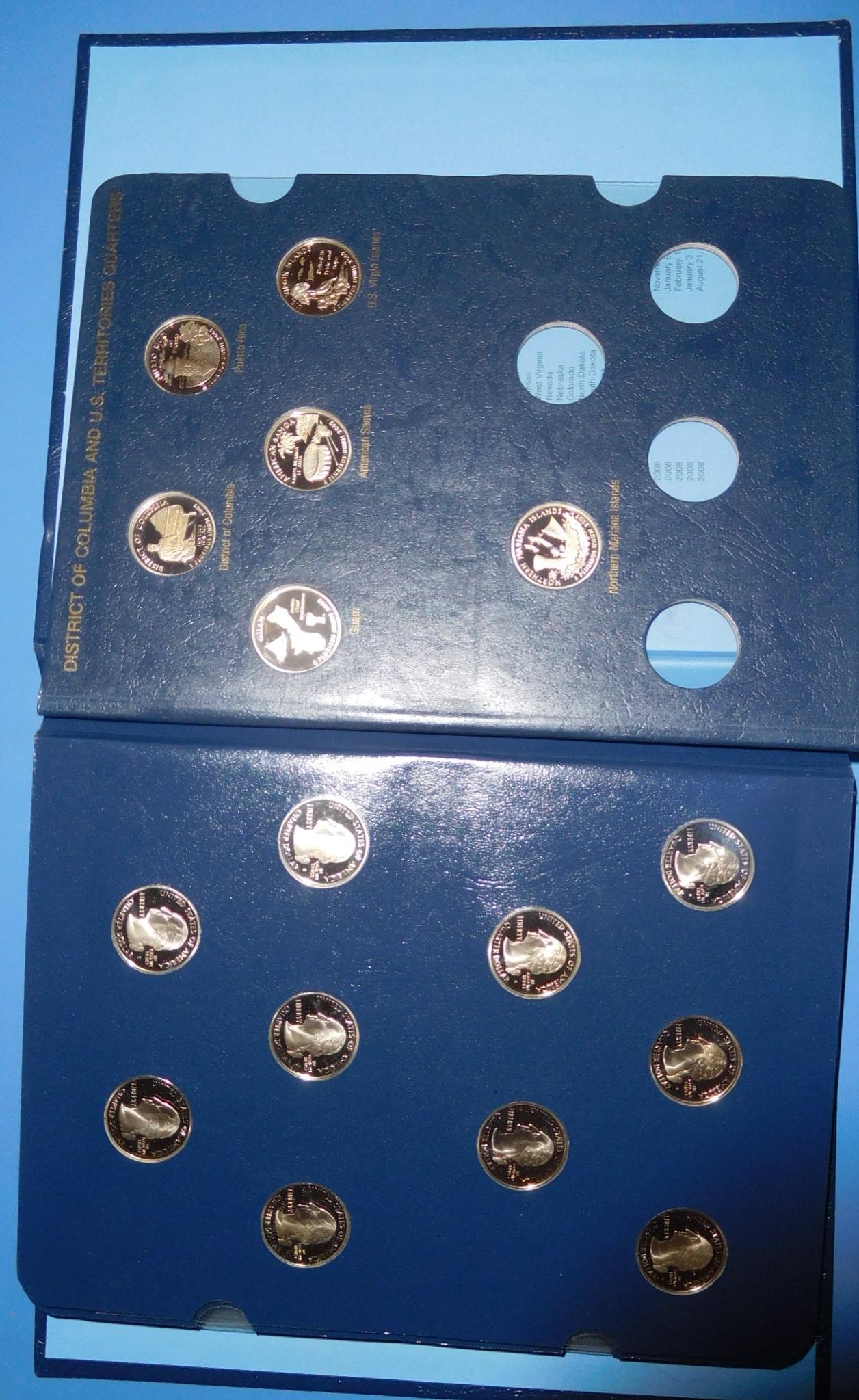 STATEHOOD QUARTER SET IN ALBUM 1999-2008 CLAD PROOFS (56 COINS)