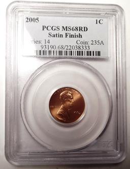 2005 LINCOLN CENT PCGS MS-68 RED SATIN