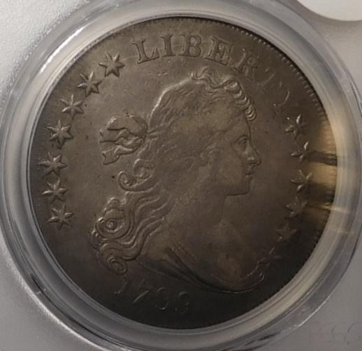 1799 DRAPED BUST DOLLAR PCGS VF DETAILS (LIGHTLY CLEANED)