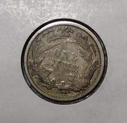 1882 LIBERTY SEATED DIME XF/AU