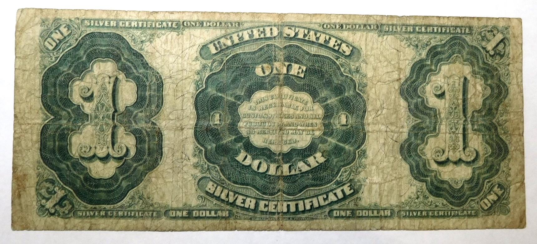 1891 SERIES $1.00 SILVER CERTIFICATE VG/FINE