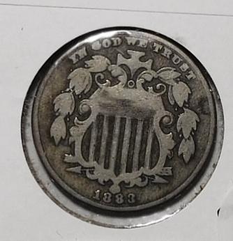 1883 SHIELD NICKEL VG