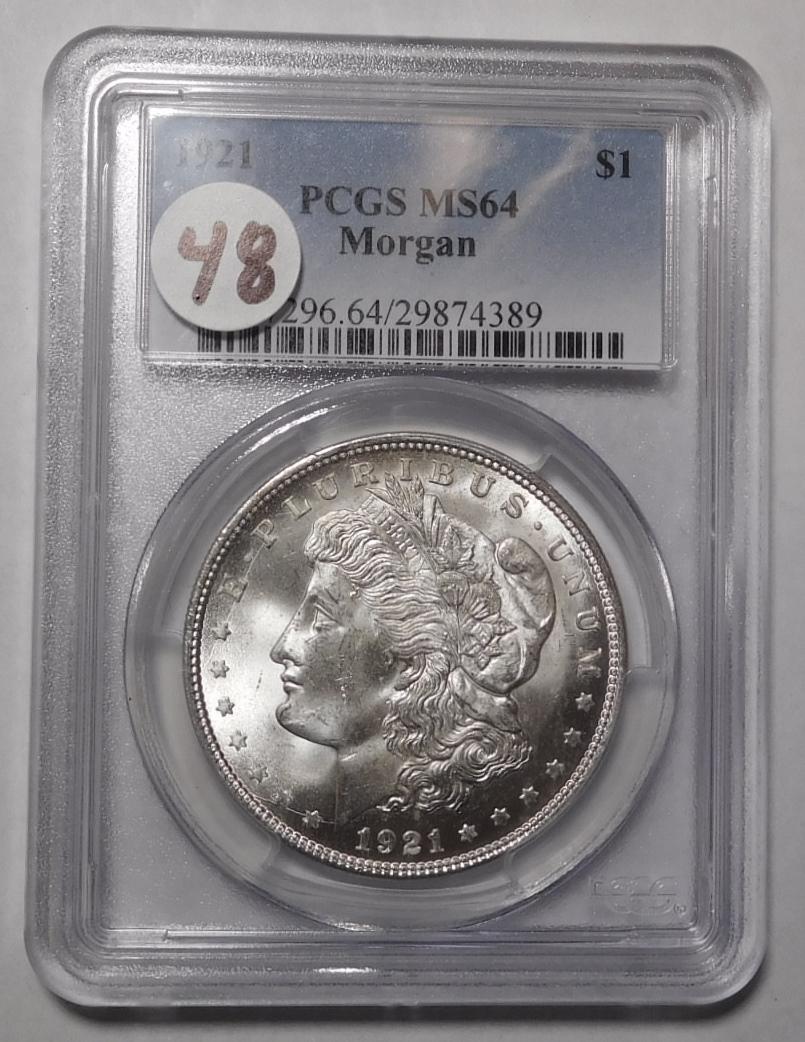 1921 MORGAN DOLLAR PCGS MS-64