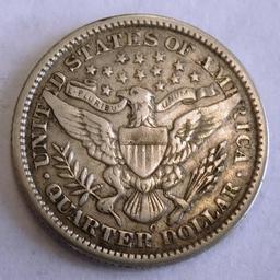 1896-O BARBER QUARTER XF