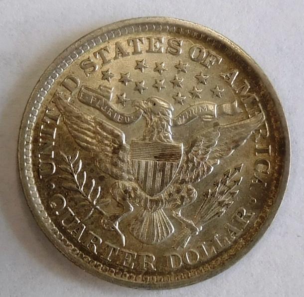 1893 BARBER QUARTER AU-55