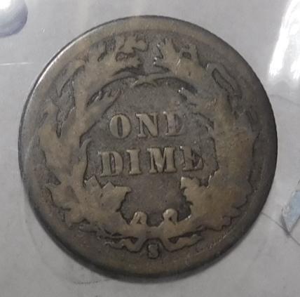 1891-S LIBERTY SEATED DIME VF