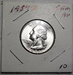 1954-D WASHINGTON QUARTER GEM BU