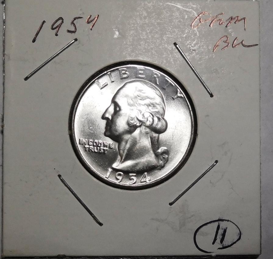 1954 WASHINGTON QUARTER GEM BU