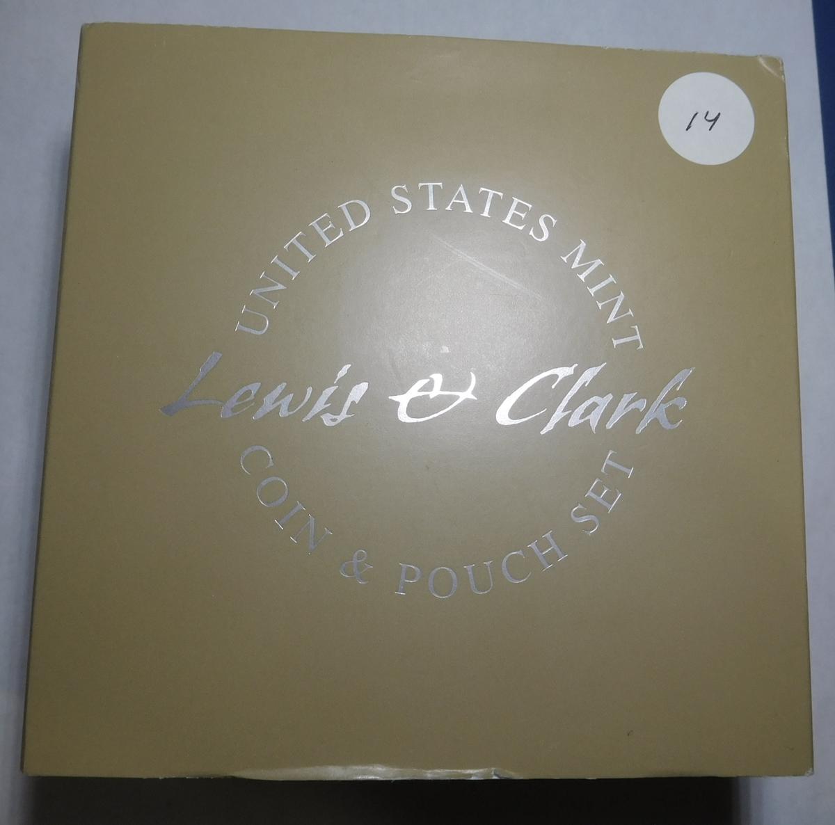 2004 LEWIS & CLARK PROOF SILVER DOLLAR/POUCH SET