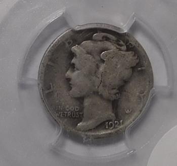 1921-D MERCURY DIME PCGS GOOD-4