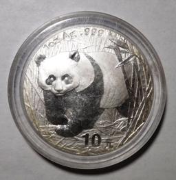 2001 10 YEN PANDA 1 OZ. SILVER