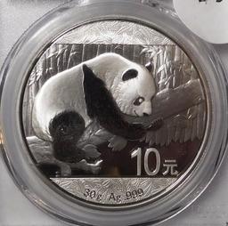 2016 PANDA 10 YEN SILVER PCGS MS-70