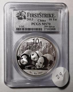 2013 PANDA 10 YEN FIRST STRIKE PCGS MS-70