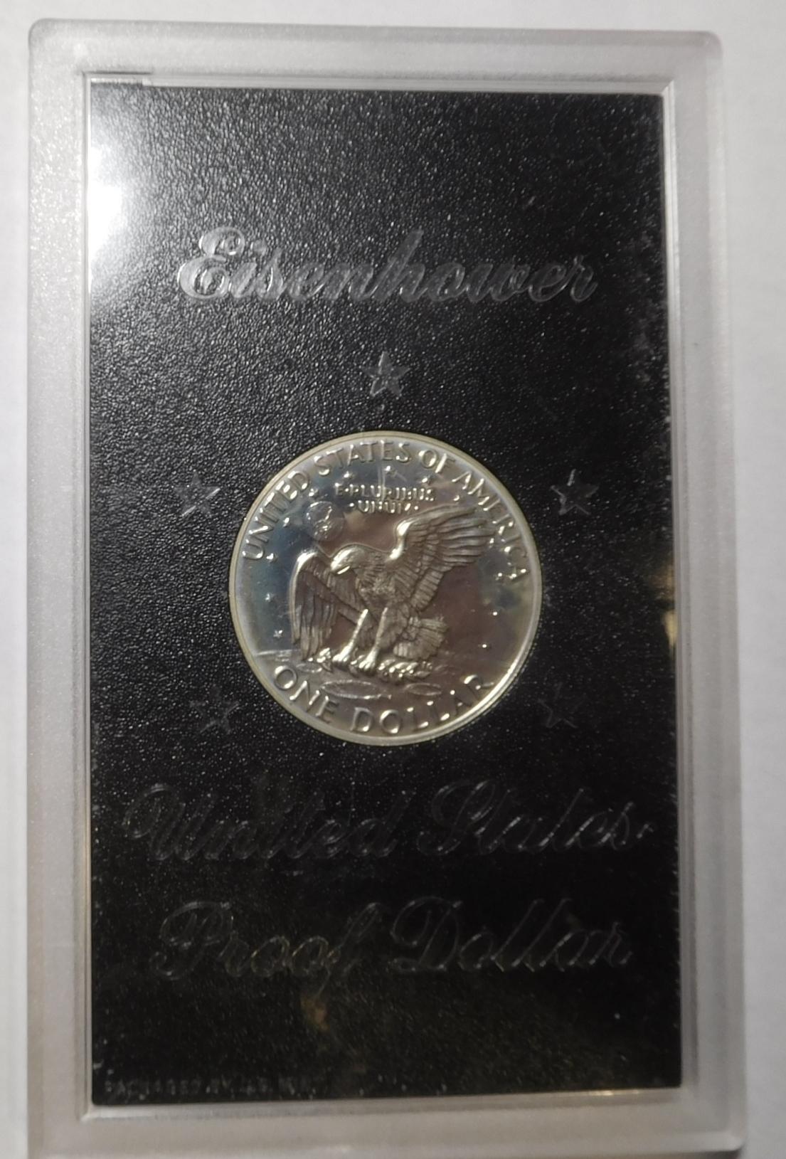 1974-S IKE PROOF SILVER DOLLARS IN CASE