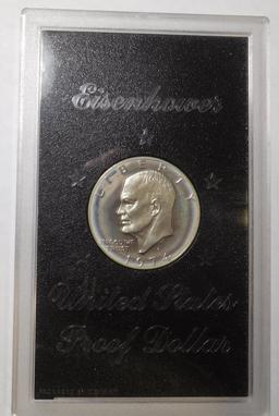 1974-S IKE PROOF SILVER DOLLARS IN CASE