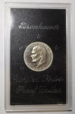 1974-S IKE PROOF SILVER DOLLARS IN CASE