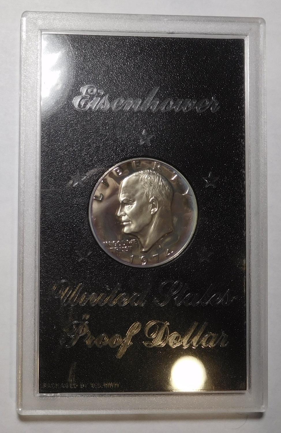 1974-S IKE PROOF SILVER DOLLARS IN CASE