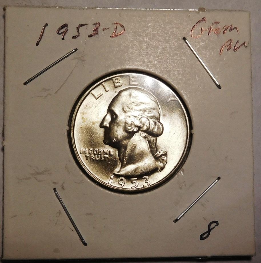 1953-D WASHINGTON QUARTER GEM BU